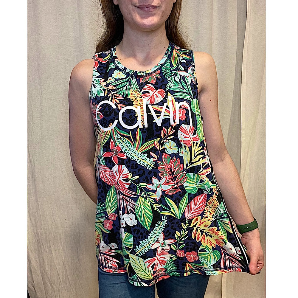 Calvin Klein Tropical Plant tank top/ muscle tee